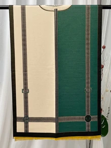 优雅女士秋冬仿羊绒时尚多功能空调披肩加厚保暖围巾，适合日常使用 - 彩色 - 查看 3