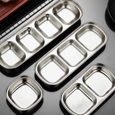 不锈钢多用途调味碟加厚火锅调味酱碟家用烧烤碟/1件套学校用品、圣诞节礼物