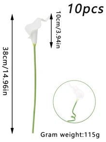 10PCS Artificial Calla Lily Real Touch PU Latex Artificial Calla Lily Flowers for Wedding Bouquets, centerpieces, and Floral Decor - White - View 2