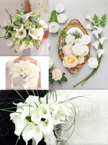 10PCS Artificial Calla Lily Real Touch PU Latex Artificial Calla Lily Flowers for Wedding Bouquets, centerpieces, and Floral Decor - White - View 3