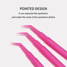 Glamlash 10入組玫瑰紅色睫毛膏刷，睫毛提拉套裝卷筒睫毛捲曲矽膠墊眼睫毛延伸工具睫毛梳清潔梳 - 玫紅色 - 查看 5