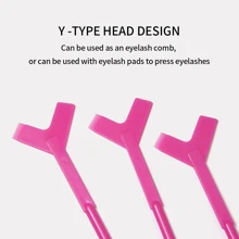 Glamlash 10入組玫瑰紅色睫毛膏刷，睫毛提拉套裝卷筒睫毛捲曲矽膠墊眼睫毛延伸工具睫毛梳清潔梳 - 玫紅色 - 查看 4