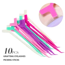 Glamlash 10入組玫瑰紅色睫毛膏刷，睫毛提拉套裝卷筒睫毛捲曲矽膠墊眼睫毛延伸工具睫毛梳清潔梳 - 玫紅色 - 查看 3