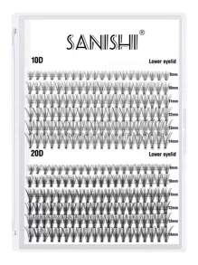 Di động Cá Nhân Cụm Làn Mi, Sợi Tổng Hợp Cá Nhân Lông Mi Giả Tự Làm Cụm Làn Mi Mở Rộng Mắt Có Thể Tái Sử Dụng Hàng Mi Để Trang Điểm - màu đen - Xem 1
