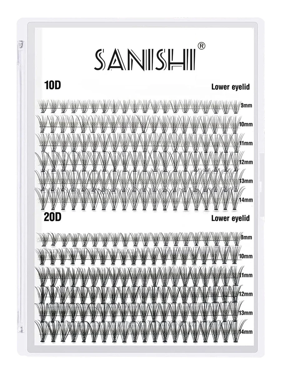 Di động Cá Nhân Cụm Làn Mi, Sợi Tổng Hợp Cá Nhân Lông Mi Giả Tự Làm Cụm Làn Mi Mở Rộng Mắt Có Thể Tái Sử Dụng Hàng Mi Để Trang Điểm - màu đen - Xem 1