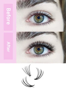 Di động Cá Nhân Cụm Làn Mi, Sợi Tổng Hợp Cá Nhân Lông Mi Giả Tự Làm Cụm Làn Mi Mở Rộng Mắt Có Thể Tái Sử Dụng Hàng Mi Để Trang Điểm - màu đen - Xem 4