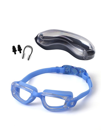 耐用藍色個人電腦泳鏡帶鼻夾和耳塞