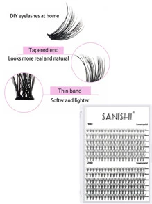 Di động Cá Nhân Cụm Làn Mi, Sợi Tổng Hợp Cá Nhân Lông Mi Giả Tự Làm Cụm Làn Mi Mở Rộng Mắt Có Thể Tái Sử Dụng Hàng Mi Để Trang Điểm - màu đen - Xem 2
