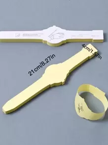 1pc Solid Color Watch Shaped Memo Pad Back To School - Yellow - View 1