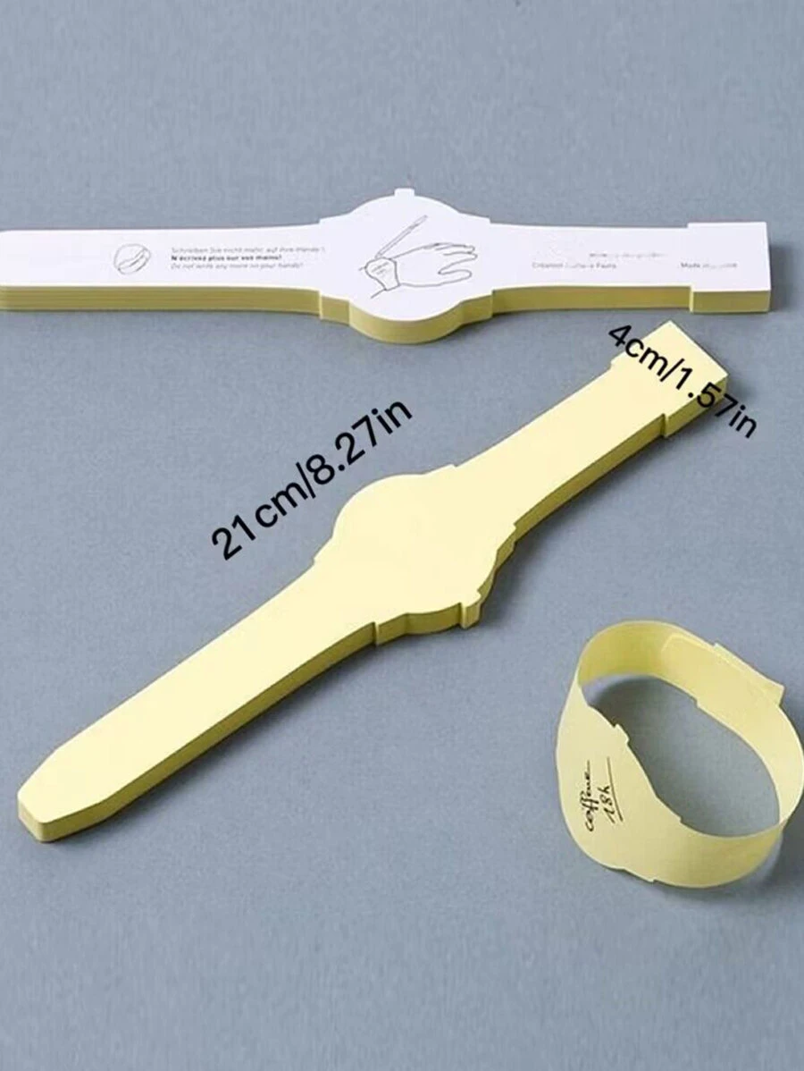 1pc Solid Color Watch Shaped Memo Pad Back To School - Yellow - View 1