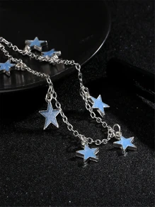 1 chiếc Vòng chân ngôi sao phát sáng trên bãi biển Kỳ nghỉ màu xanh lam - Ngôi sao - Xem 3