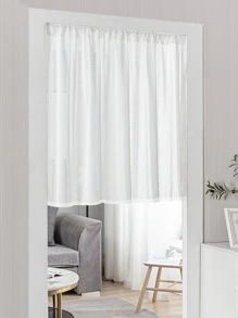 1入組白色蜂窩紋窗簾，簡約鄉村風格的方形窗簾，多種尺寸可選，由聚酯纖維製成的短窗簾，適用於臥室客廳、窗戶、門、櫥櫃裝飾 - 白色 - 查看 9