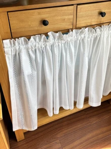 1入組白色蜂窩紋窗簾，簡約鄉村風格的方形窗簾，多種尺寸可選，由聚酯纖維製成的短窗簾，適用於臥室客廳、窗戶、門、櫥櫃裝飾 - 白色 - 查看 11