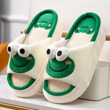 Women's Cartoon Indoor Slippers - Green - View 1