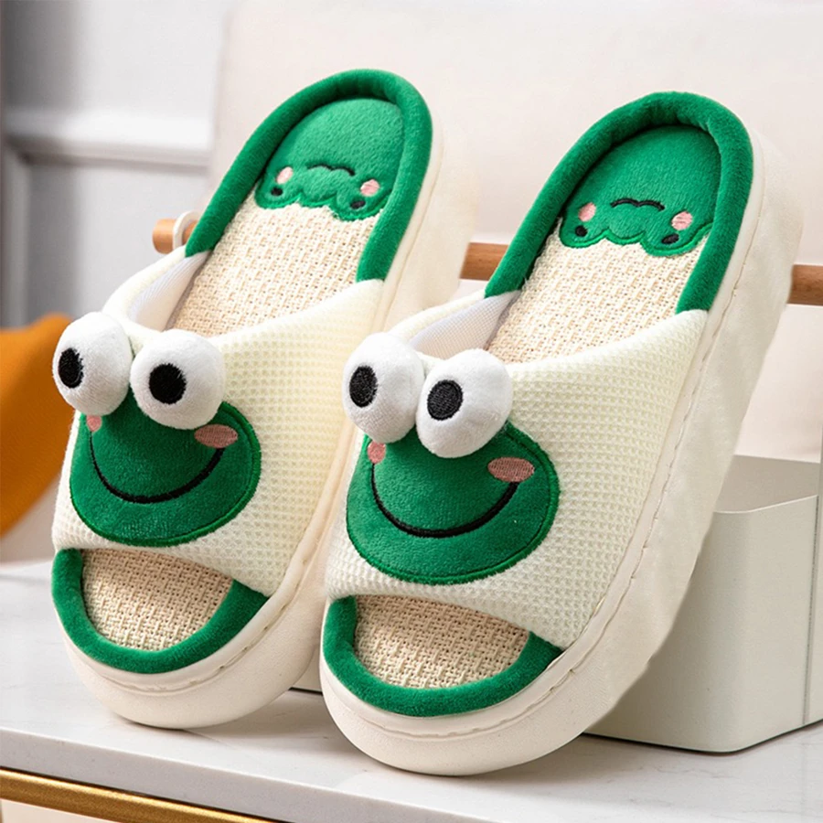 Women's Cartoon Indoor Slippers - Green - View 1