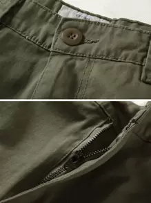 TRGPSG Men's Relaxed Fit Cargo Pants With Pockets, Outdoor Camo Cotton Work Pants For Men(No Belt) - xanh quân đội - Xem 3