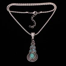 1 vòng cổ khảm ngọc lam cổ điển thời trang - Màu ngọc lam - Xem 1