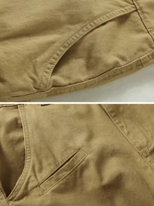 TRGPSG Men's Relaxed Fit Cargo Pants With Pockets, Outdoor Camo Cotton Work Pants For Men(No Belt) - 卡其色 - 查看 4