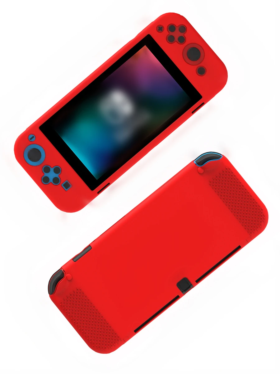 Funda de silicona compatible con Nintendo Switch OLED - Rojo - Ver 1