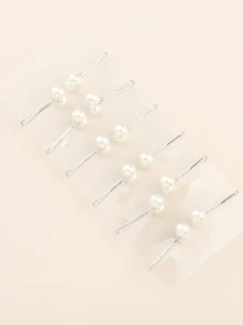 12入/set人造珍珠裝飾領帶夾 - 白色 - 查看 4