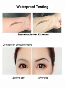 Hình xăm lông mày tạm thời, Nhãn dán lông mày lâu dài màu đen để trang điểm - màu đen - Xem 5