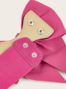 Cinturón ancho con decoración de lazo lindo para Halloween, Día de San Valentín, verano, escuela, otoño, Halloween - Rosa Fucsia - Ver 4
