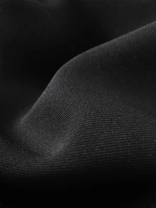 Annil 童装女童时尚休闲裤春秋季初高中生可爱趣味卷边阔腿裤 - 黑色 - 查看 5