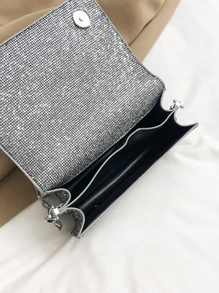 Túi ly hợp buổi tối lấp lánh màu bạc nhỏ cho các bữa tiệc - Bạc - Xem 4