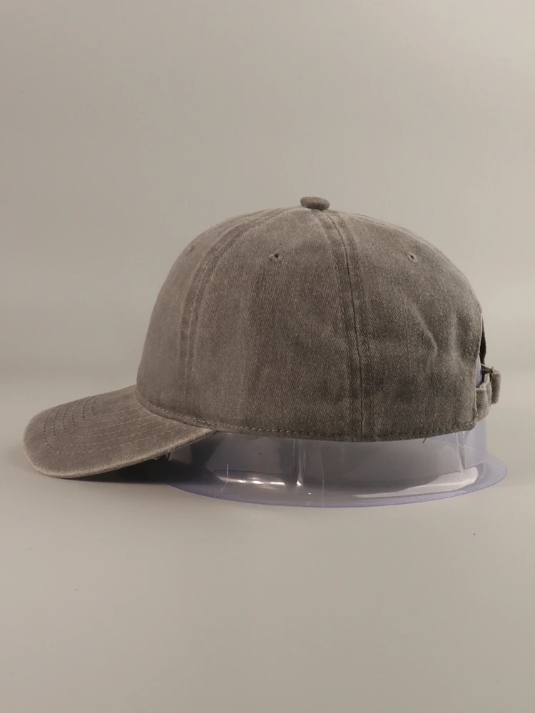 Washed Heart Embroidered Baseball Cap - Light Grey - View 3