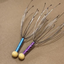 1入組頭皮按摩器、手持式頭部按摩刺痛器、用於深度放鬆刮板、刺激頭髮和緩解壓力 - 銀色 - 查看 6