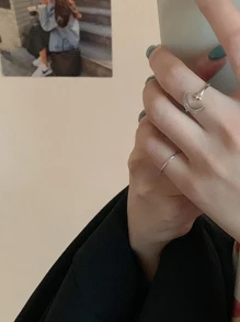 1set Star & Moon Design Ring Set Suitable For Women's Daily Wear - Antique Silver - View 7