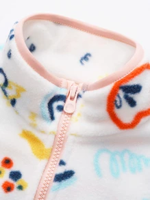 Annil 童装女童针织外套秋季立领抓绒工作服中大童洋气拉链夹克 - 彩色 - 查看 5