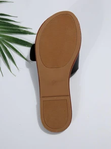 女士海灘平底休閒舒服家庭和戶外拖鞋 - 鏽棕色 - 查看 8