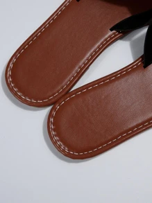 女士海灘平底休閒舒服家庭和戶外拖鞋 - 鏽棕色 - 查看 7