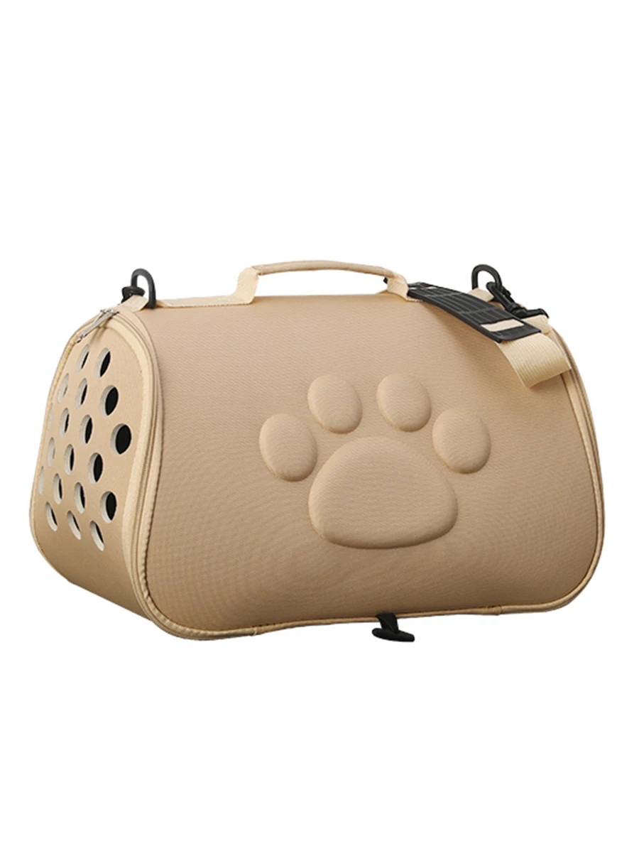 Mochila portadora para mascota teddy gato jaula portátil Bolso para gatos con con tira de mascota suministros - Champán - Ver 1