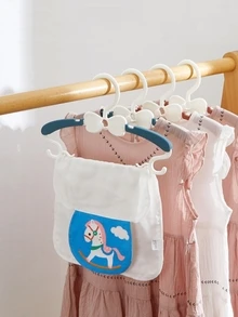 10pcs Multifunctional Household Retractable Baby Clothes Hanger - Red - View 1