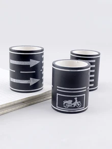 1 pieza tráfico pista Pegatinas , simple DIY material para Juguete coches con trenes - Negro - Ver 4