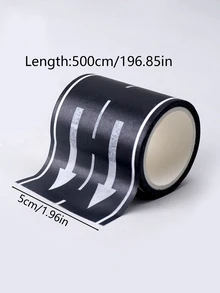 1 pieza tráfico pista Pegatinas , simple DIY material para Juguete coches con trenes - Negro - Ver 6