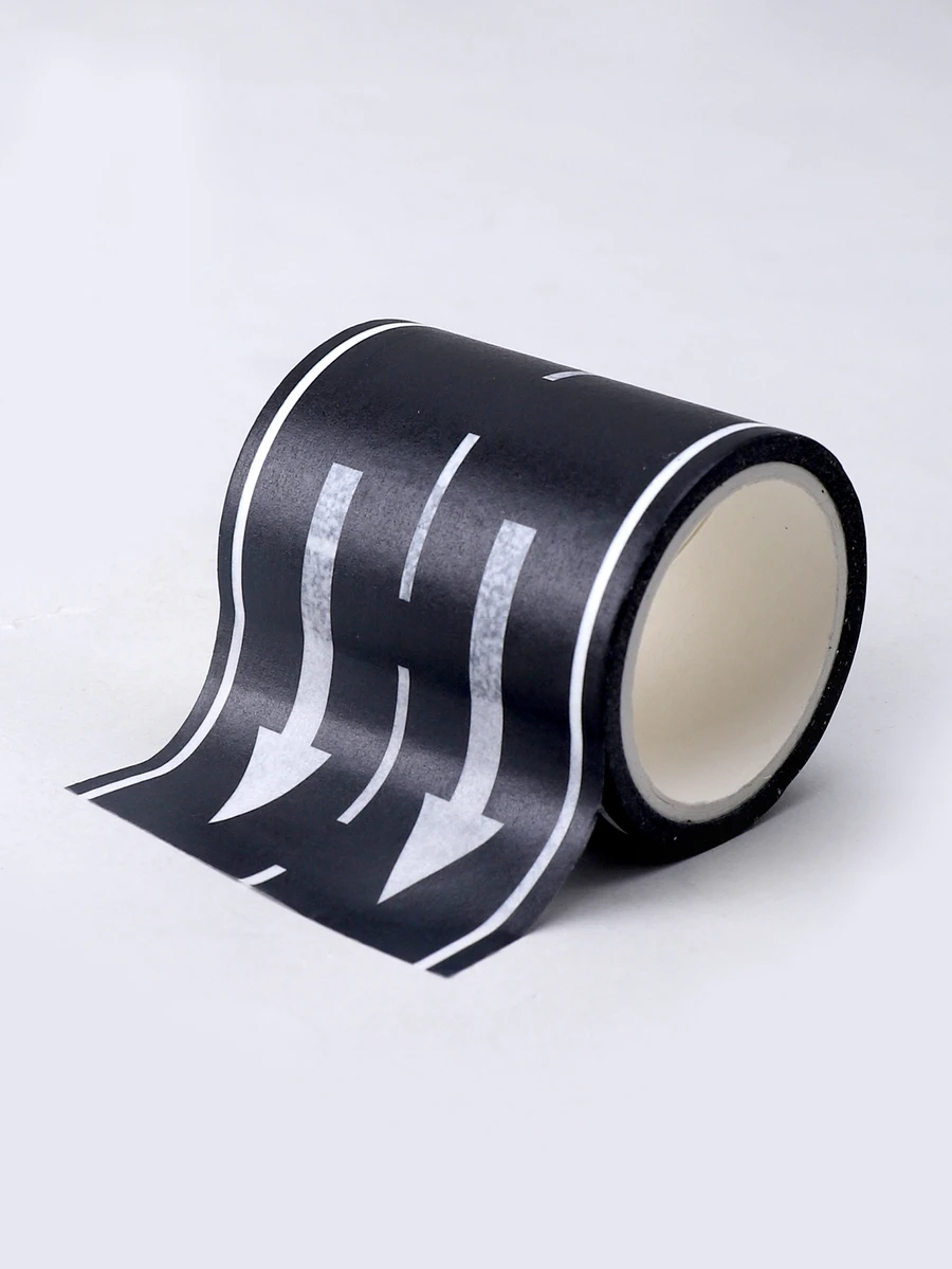 1 pieza tráfico pista Pegatinas , simple DIY material para Juguete coches con trenes - Negro - Ver 1