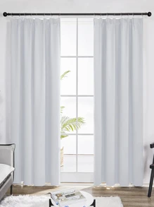 Estelar Textiler 1 Máy Tính Màu Trắng Xám Cách Nhiệt Bút Chì Pleat Drap Phòng Làm Tối Sổ Với Thanh Túi Cho Phòng Ngủ - Greyish White - Xem 10