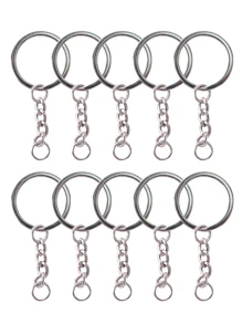 10 件心形 DIY 硅胶模具 10 件钥匙扣环套装，DIY 心形吊坠模具，适用于 DIY 手工制作 - 粉色 - 查看 10