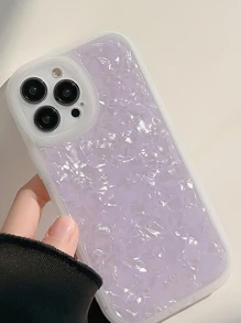 Gucadi 閃亮紫色夢幻貝殼圖案防摔手機殼相容 Iphone 15/15plus/15pro/15promax - 紫色 - 查看 3