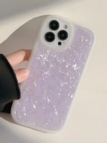 Gucadi 閃亮紫色夢幻貝殼圖案防摔手機殼相容 Iphone 15/15plus/15pro/15promax - 紫色 - 查看 2
