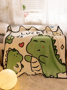 1 chiếc chăn trẻ em thiết kế hình khủng long hoạt hình - Nhiều màu - Xem 2