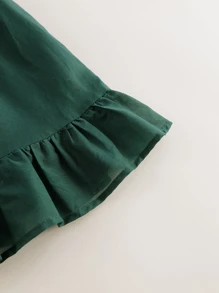 Jovem Garotas Ocasional Bainha Com Babado Vestido Sem Mangas Para Verão - Verde escuro - Ver 8