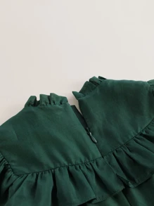 Jovem Garotas Ocasional Bainha Com Babado Vestido Sem Mangas Para Verão - Verde escuro - Ver 10