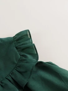 Jovem Garotas Ocasional Bainha Com Babado Vestido Sem Mangas Para Verão - Verde escuro - Ver 7