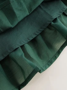 Jovem Garotas Ocasional Bainha Com Babado Vestido Sem Mangas Para Verão - Verde escuro - Ver 9