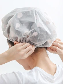 3pcs Polka Dot Pattern Waterproof Shower Cap Home Bathroom Decor Fall Decor Back To School - Multicolor - View 2