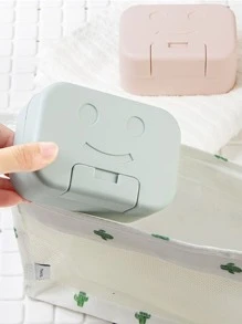 1pc Smiling Face Soap Box, Portable Soap Container, Cute Soap Case, Soap Holder For Dormitory Bathroom Home Bathroom Decor Fall Decor Back To School - Multicolor - View 8